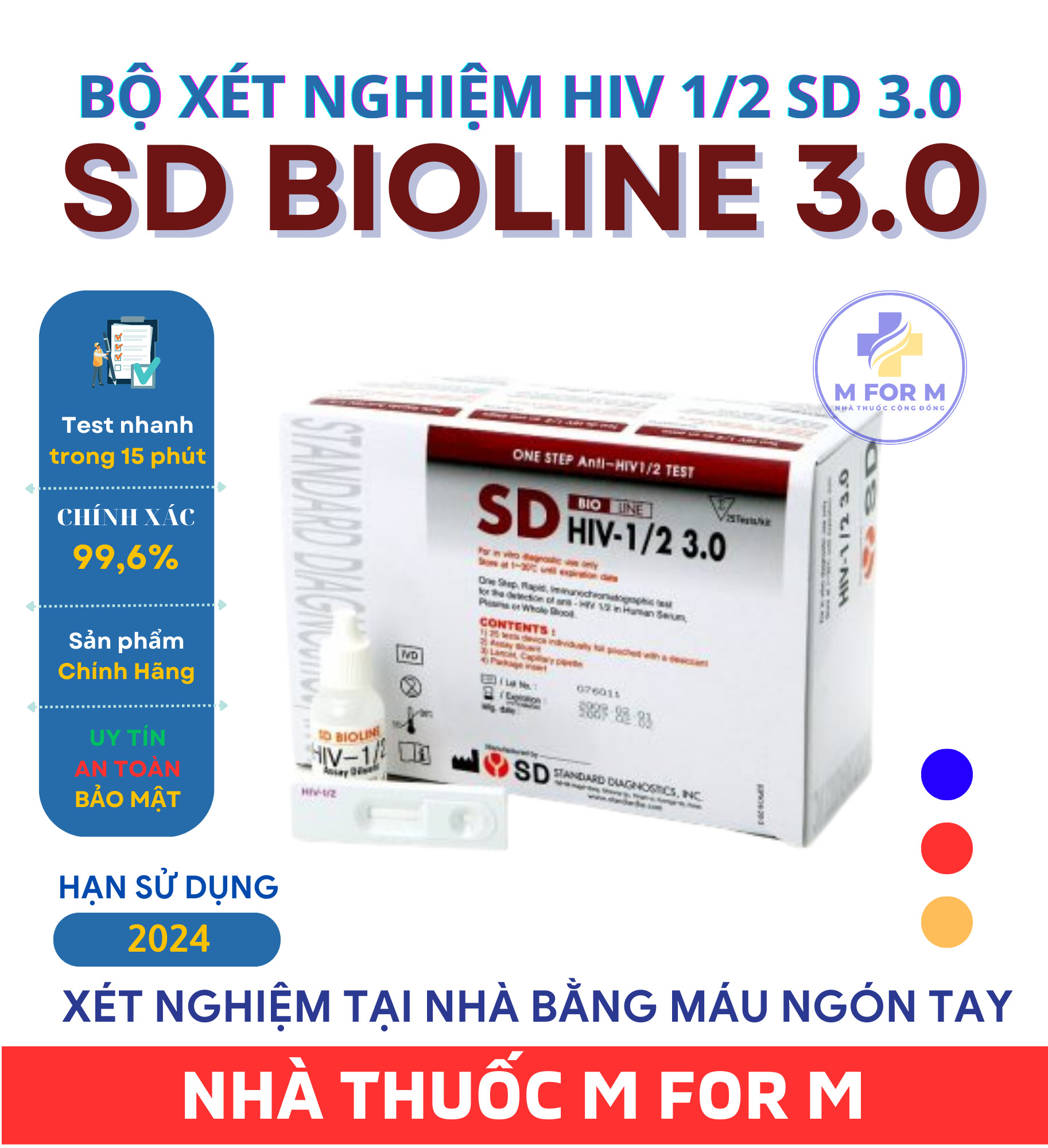 Bộ xét nghiệm HIV 1/2 SD3.0