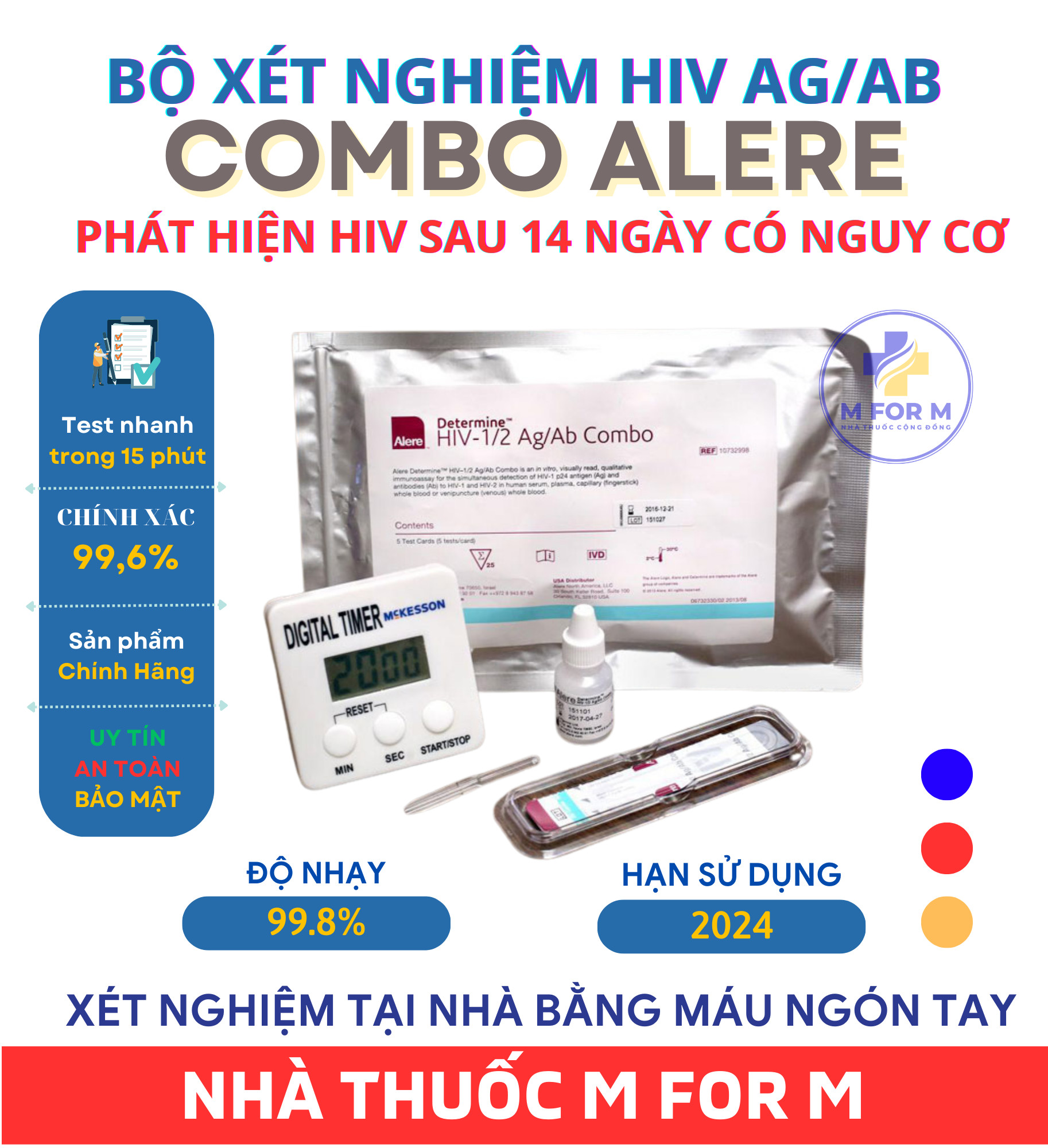 Bộ xét nghiệm HIV AG/AB Combo Alere