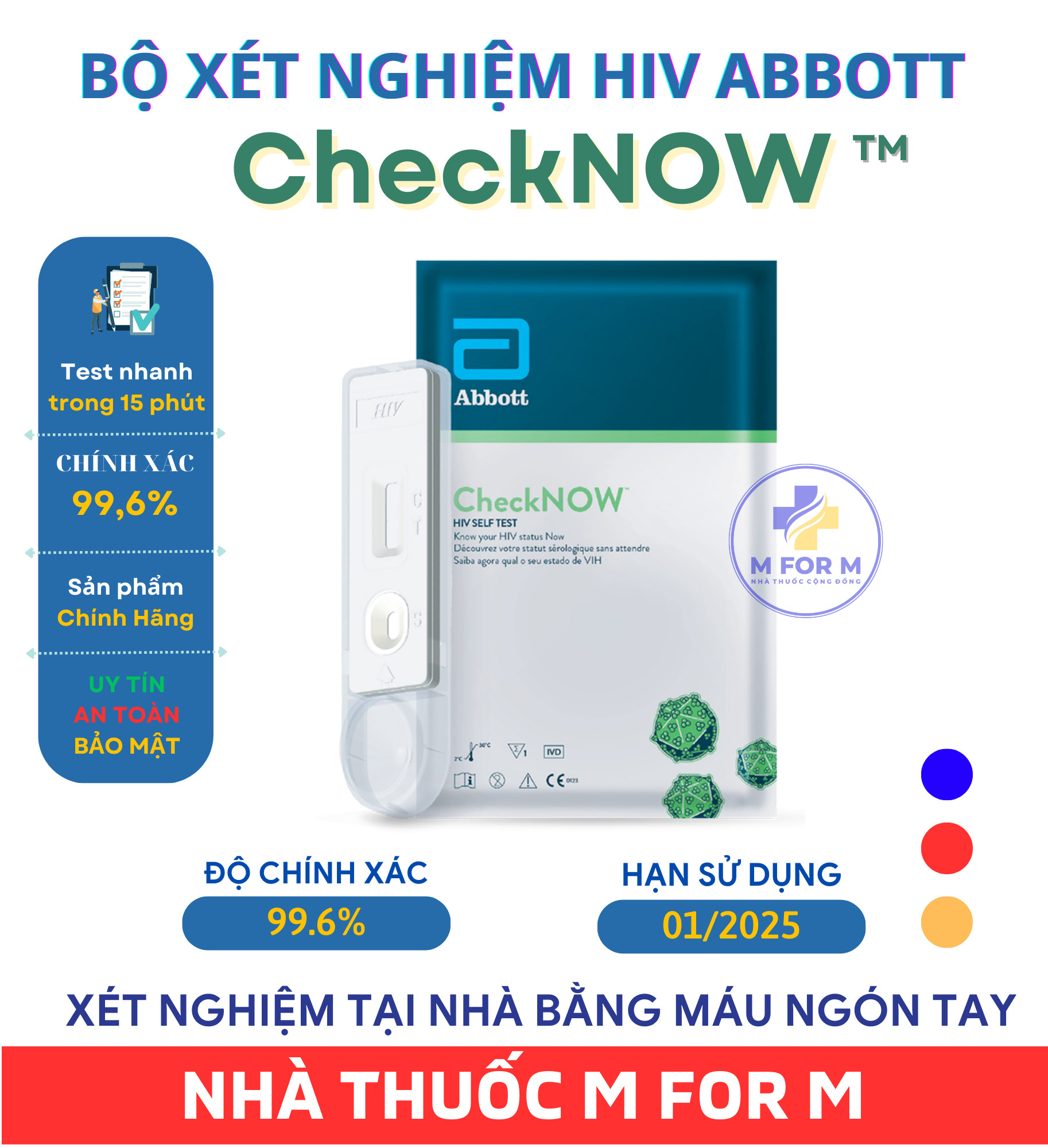 Bộ xét nghiệm HIV ABBOTT CheckNOW