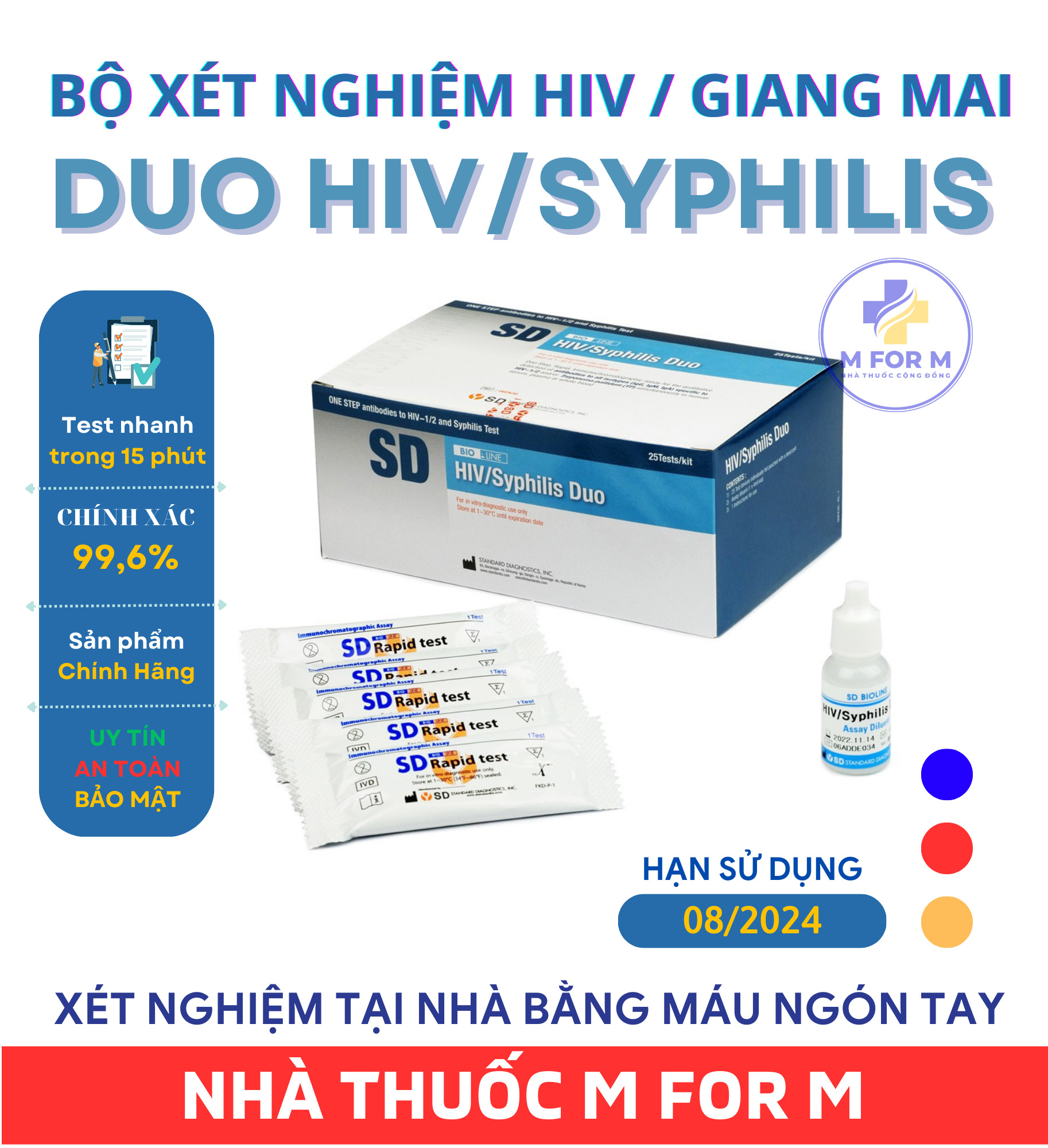 Bộ xét nghiệm HIV/Giang Mai DUO HIV/SYPHILIS