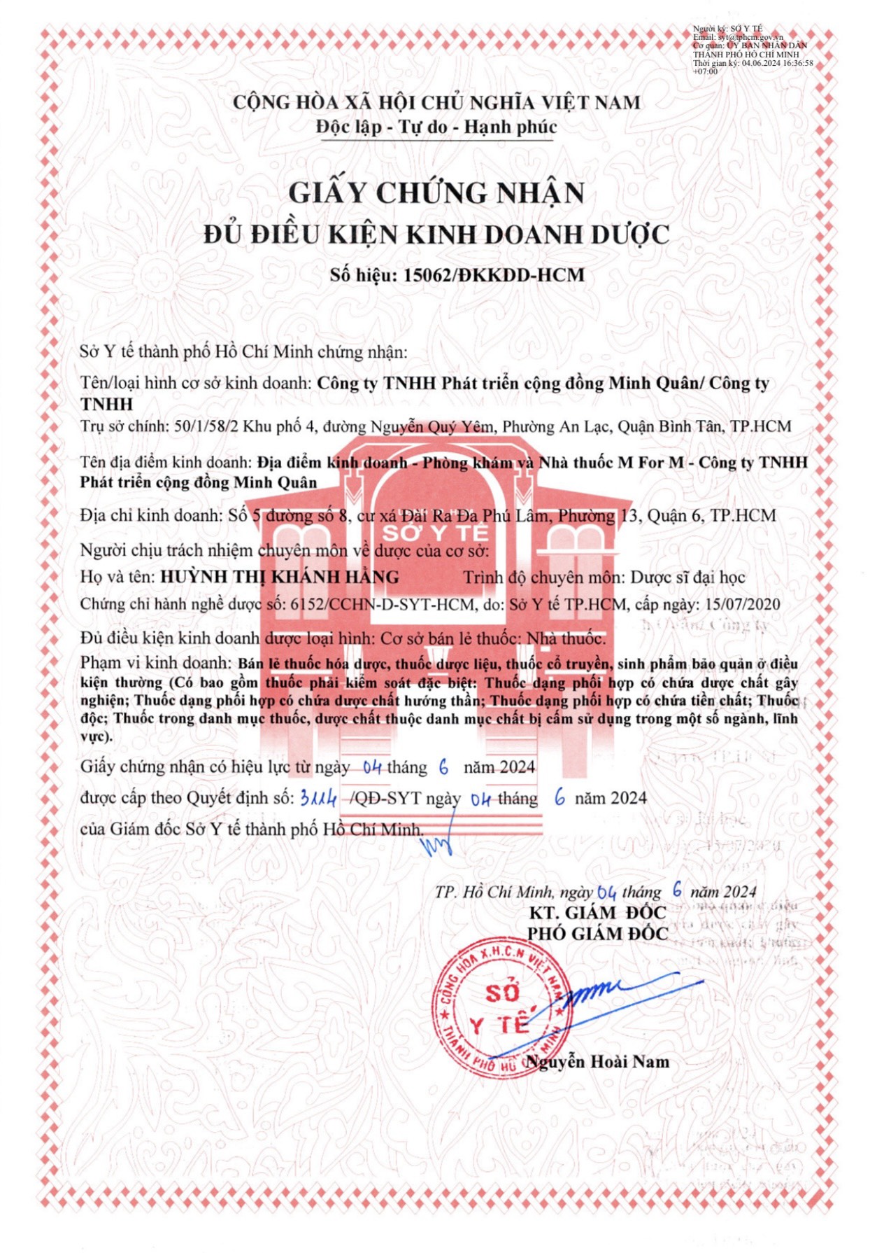 Cơ sở vật chất M FOR M CLINIC